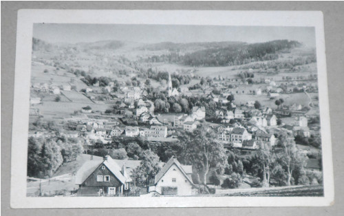 ČB starožitná POHLEDNICE • Tanvald, Šumburk, 1948