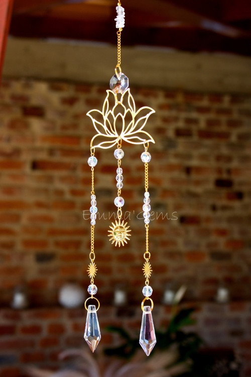 Suncatcher/Lapač Slunce Lotus křišťál