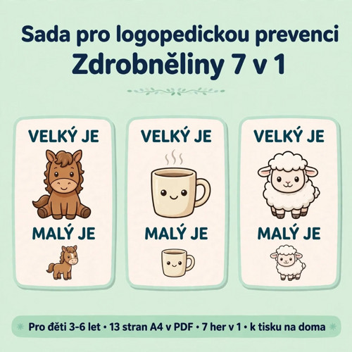 Sada pro logopedickou prevenci - Zdrobněliny 7v1
