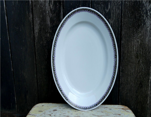 Růže fialkové, starožitný porcelánový tác