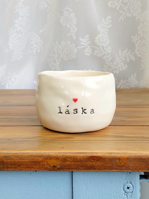 Keramický kalíšek - "láska" — foto 1