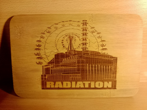 Gravírovaný obrázek na bambusu – Černobyl / Pripja