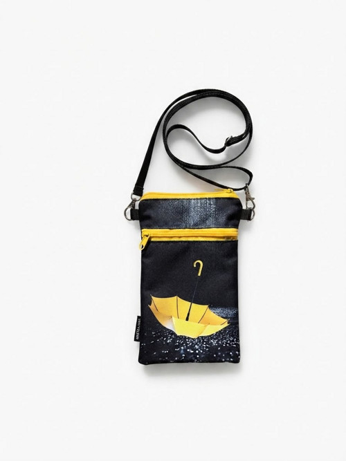 Žlutý deštník - taštička crossbody na mobil