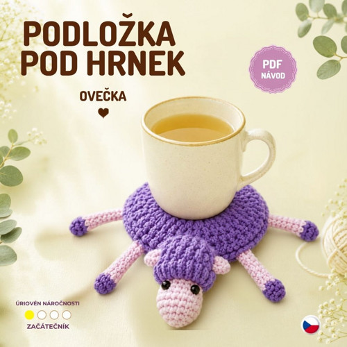 PDF Návod – Podložka pod hrnek Ovečka