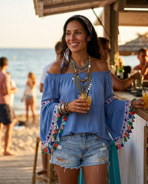 Tunika boho jeans — foto 1