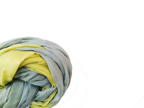 "pastel green&grey" hedvábná šála, pléd 180x90