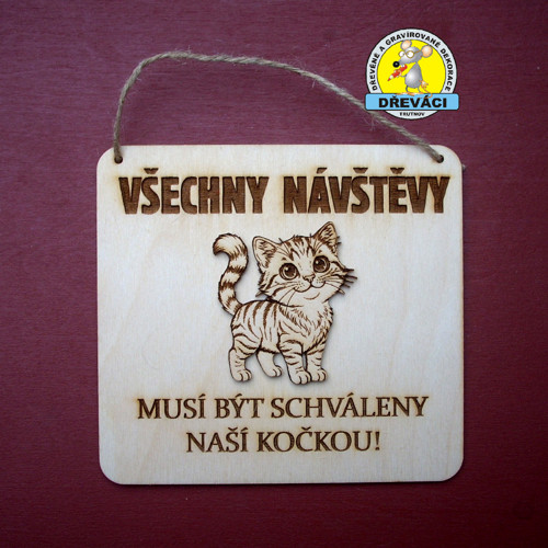 Cedulka VŠECHNY NÁVŠTĚVY - kočka.... KV0372 D