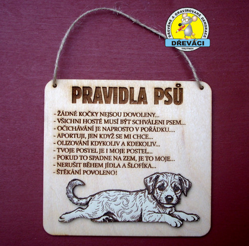 Cedulka PRAVIDLA psů.... KV0372 I