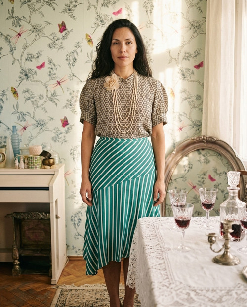 Halenka vintage hedvábná — foto 1