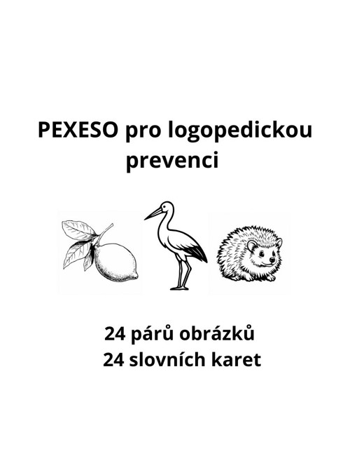 Pexeso logoped.prevence, 24 párů 24 slov. kartiček