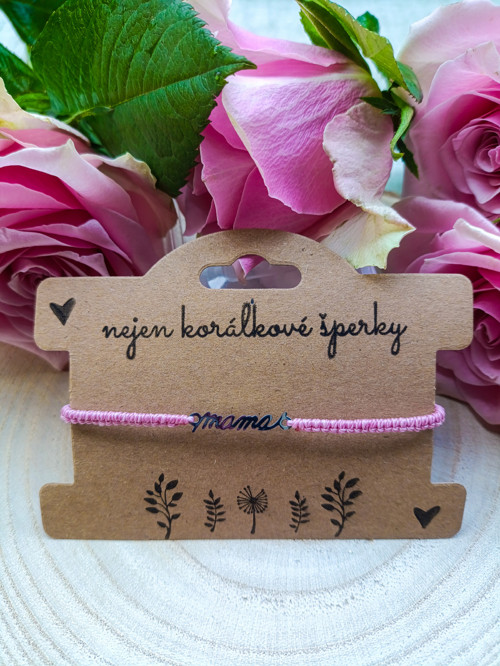 Micro macrame náramek MAMA