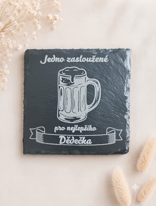 Břidlicový podtácek - pro nejlepšího dědečka