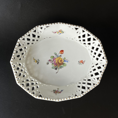 Nymphenburg Prolamovaná malovaná miska 15.5x13 cm