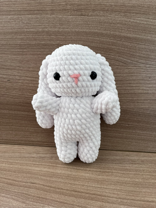 Háčkovaný Králík - bílý (22 cm)