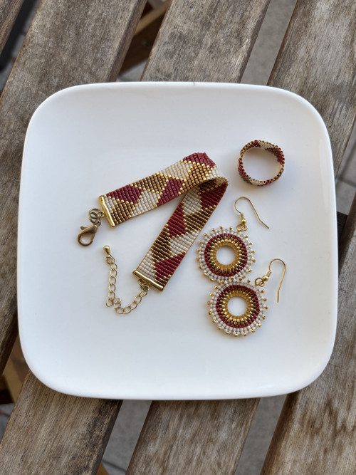 Ručně šitý set šperků MIYUKI - Orient