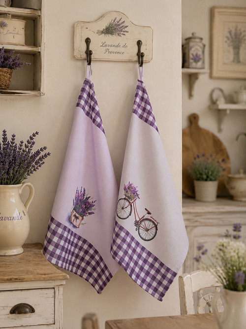 Bavlněná utěrka Levandulová Provence