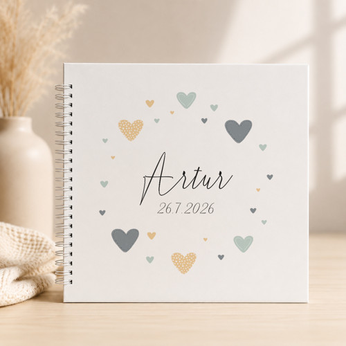 Personalizované album pro miminko – Srdíčka II