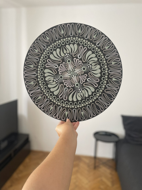 Mandala Hypnóza - ručně malovaná, 40 cm