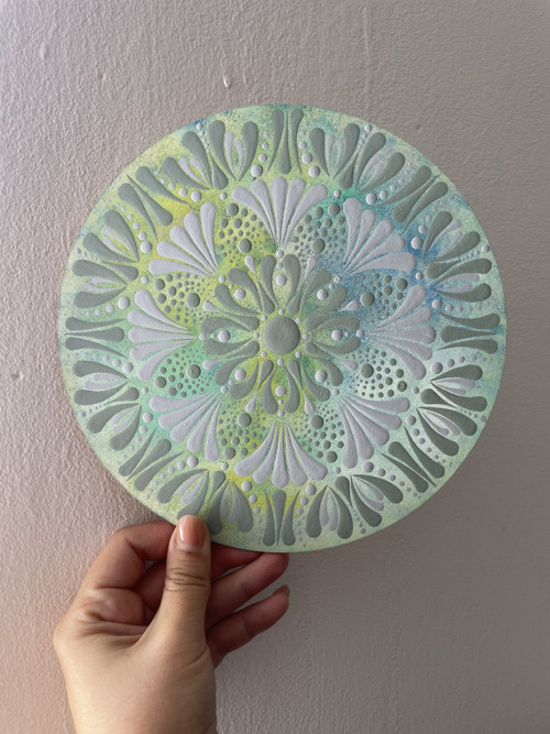 Mandala Leknín - ručně malovaná, 20 cm