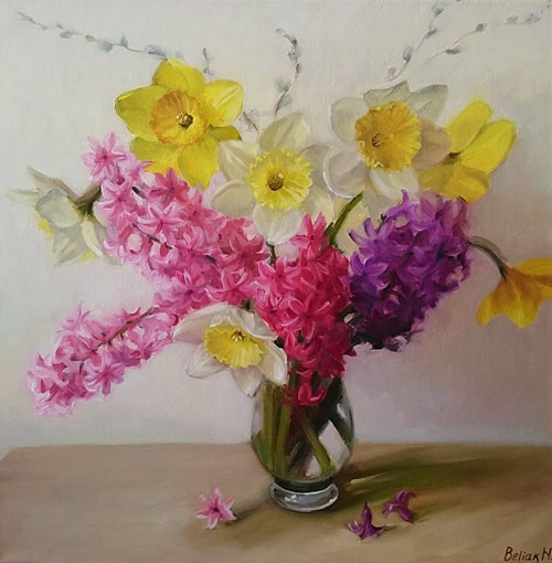 Olejomalba "Narcisy a hyacinty"
