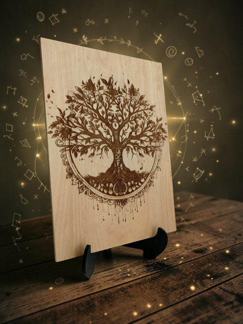 Strom života / strom rodiny, Drevený obraz +stojan