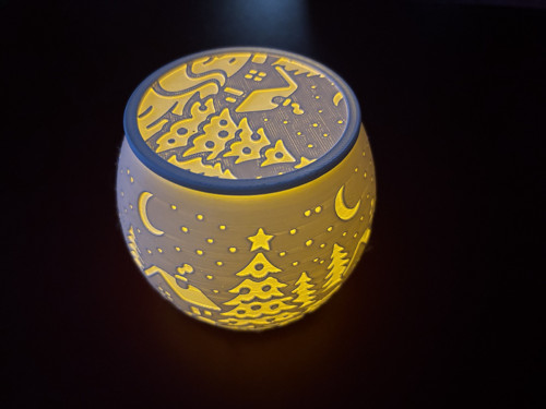 LED svícen – Zimní krajina