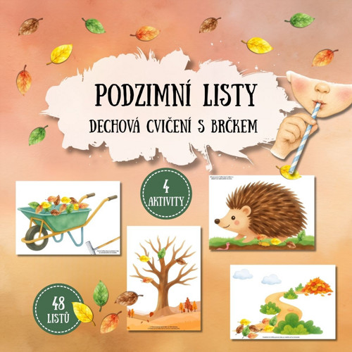 Podzimní listy - dechová cvičení s brčkem (PDF)