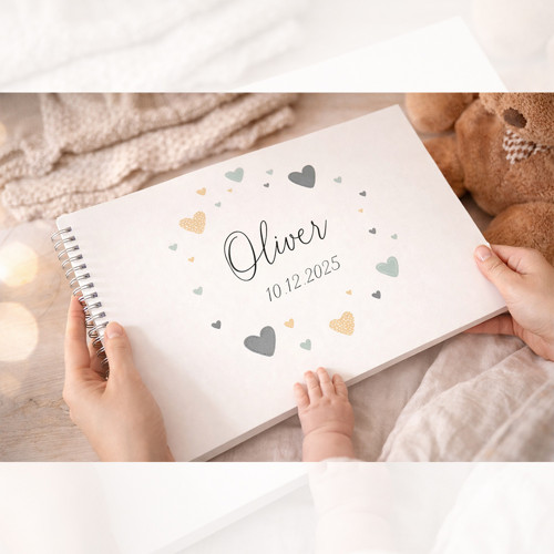 Personalizované album pro miminko – Srdíčka II