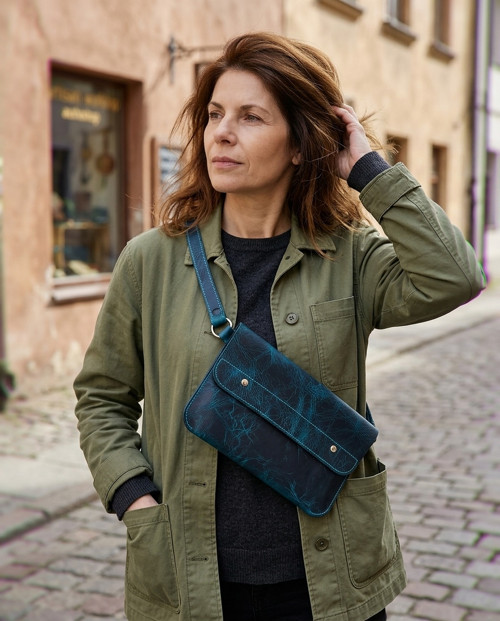 Crossbody - tyrkysová wax