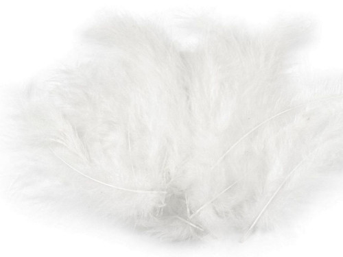 Pštrosí peří, 9-16cm, bílá, 20ks