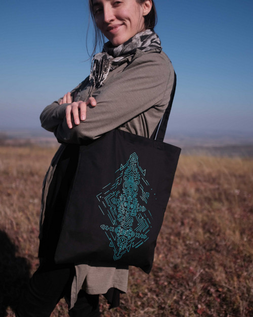 Folklorní taška TOTEM černo-modrá