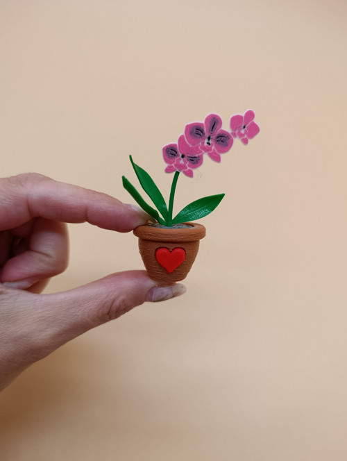 Magnetka na ledničku – růžová orchidej