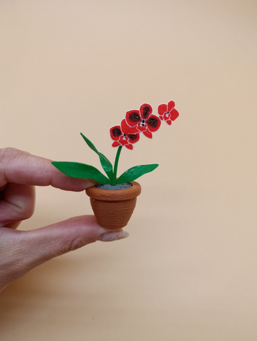 Magnetka na ledničku – červená orchidej
