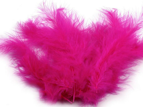Pštrosí peří, 9-16cm, růžová pink, 20ks