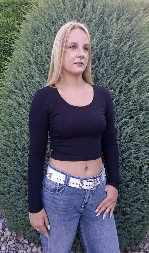 Crop top s dlouhým rukávem vel. XS