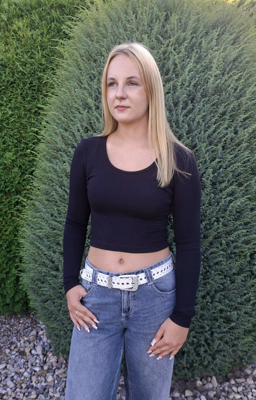 Crop top s dlouhým rukávem vel. S