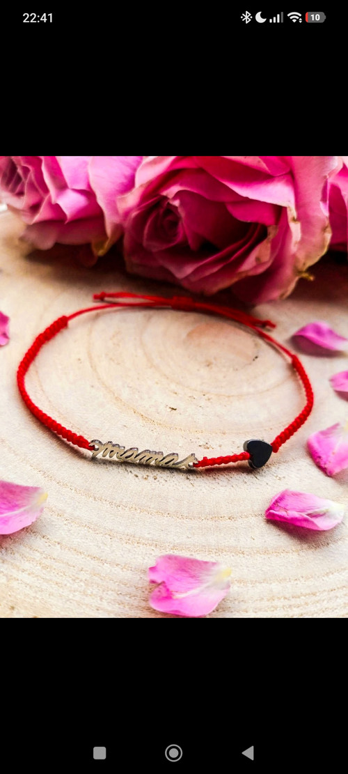 Micro macrame náramek MAMA se srdíčkem