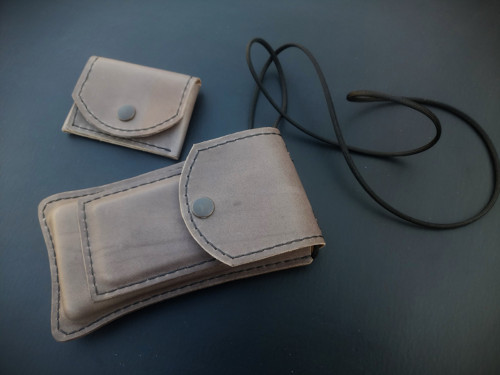 Party set crossbody kabelka a peněženka šedá kůže