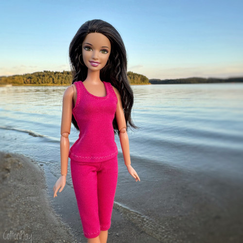 Leginy pro Barbie - sytě růžové
