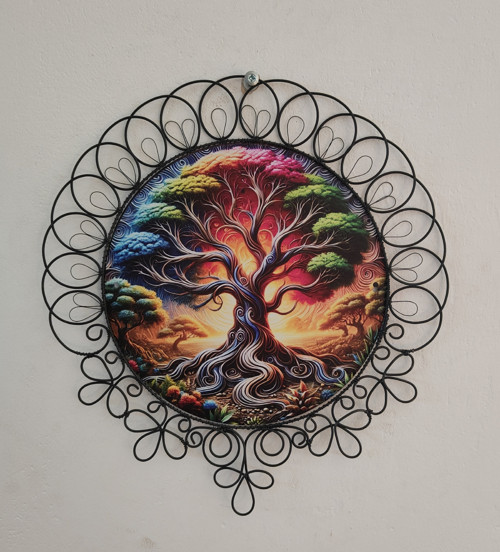 Obrázek v krajkách - magický drátovaný strom
