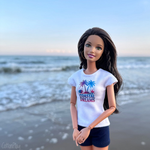Coastal dreams - tričko pro Barbie, bílé — foto 1