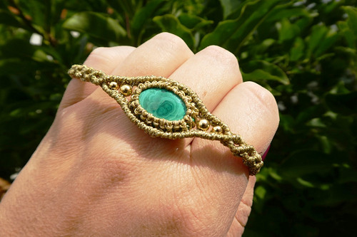 Náramek Malachite gold