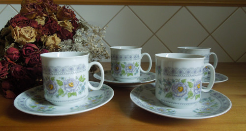 Retro porcelánový kávový servis