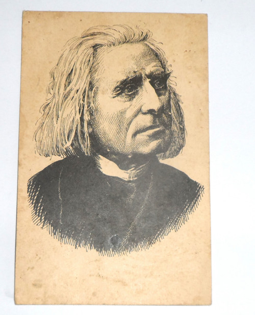 ČB čistá POHLEDNICE umělecká • Franz Liszt