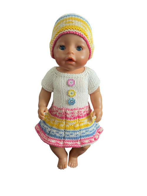Šaty s čiapkou pre bábiku BABY BORN - 43 cm