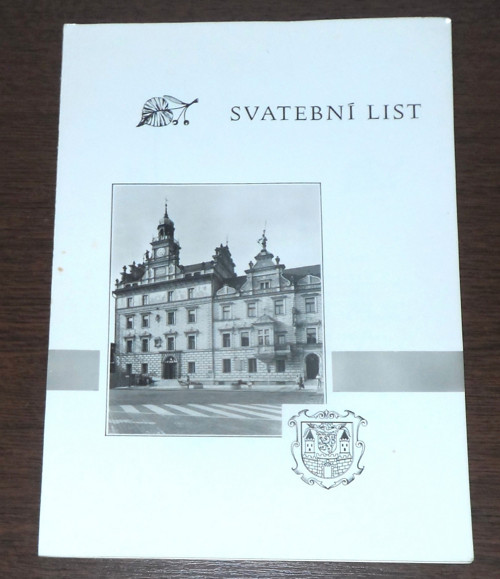 ČB tiskopis, SVATEBNÍ LIST, dvojlist, rok 1974