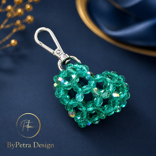 Emerald Heart – 3D přívěsek na kabelku a klíče