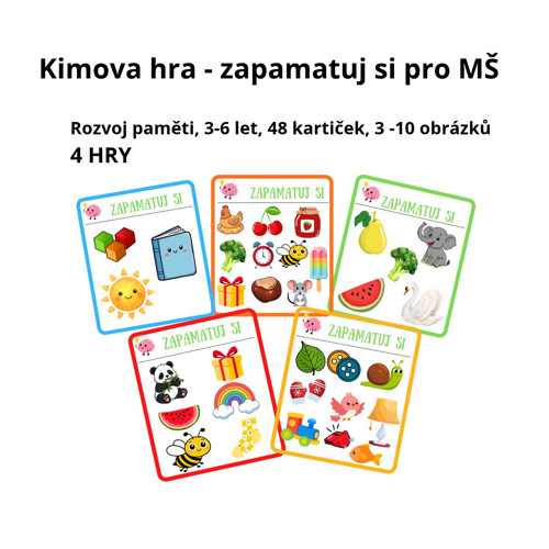 Kimova hra 48 ks Rozvoj paměti