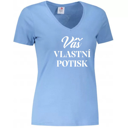 AKCE: Azurové dámské tričko (L) VLASTNÍ POTISK