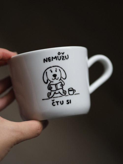 Ručně malovaný hrníček NEMŮŽU — foto 1